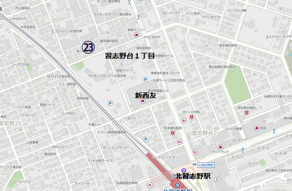 ＊習志野台1丁目　地図