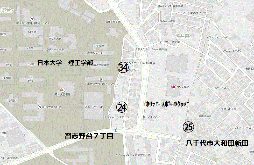 習志野台7丁目・大和田新田　地図
